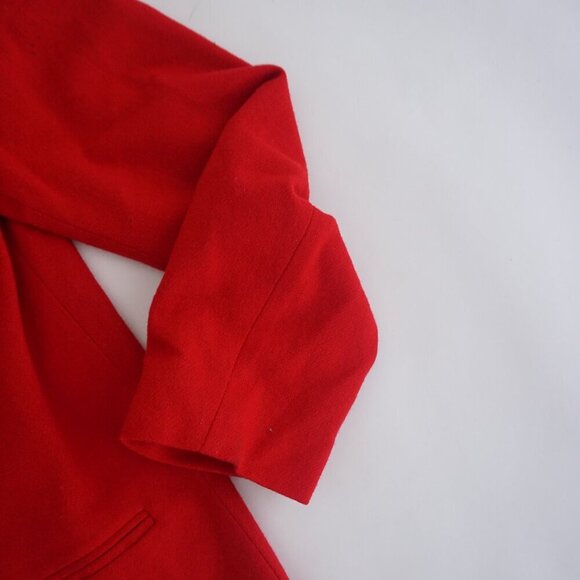 Vintage Sag Harbor Red 100% Wool w Black Collar Single Button Blazer Size 10 - Picture 5 of 13